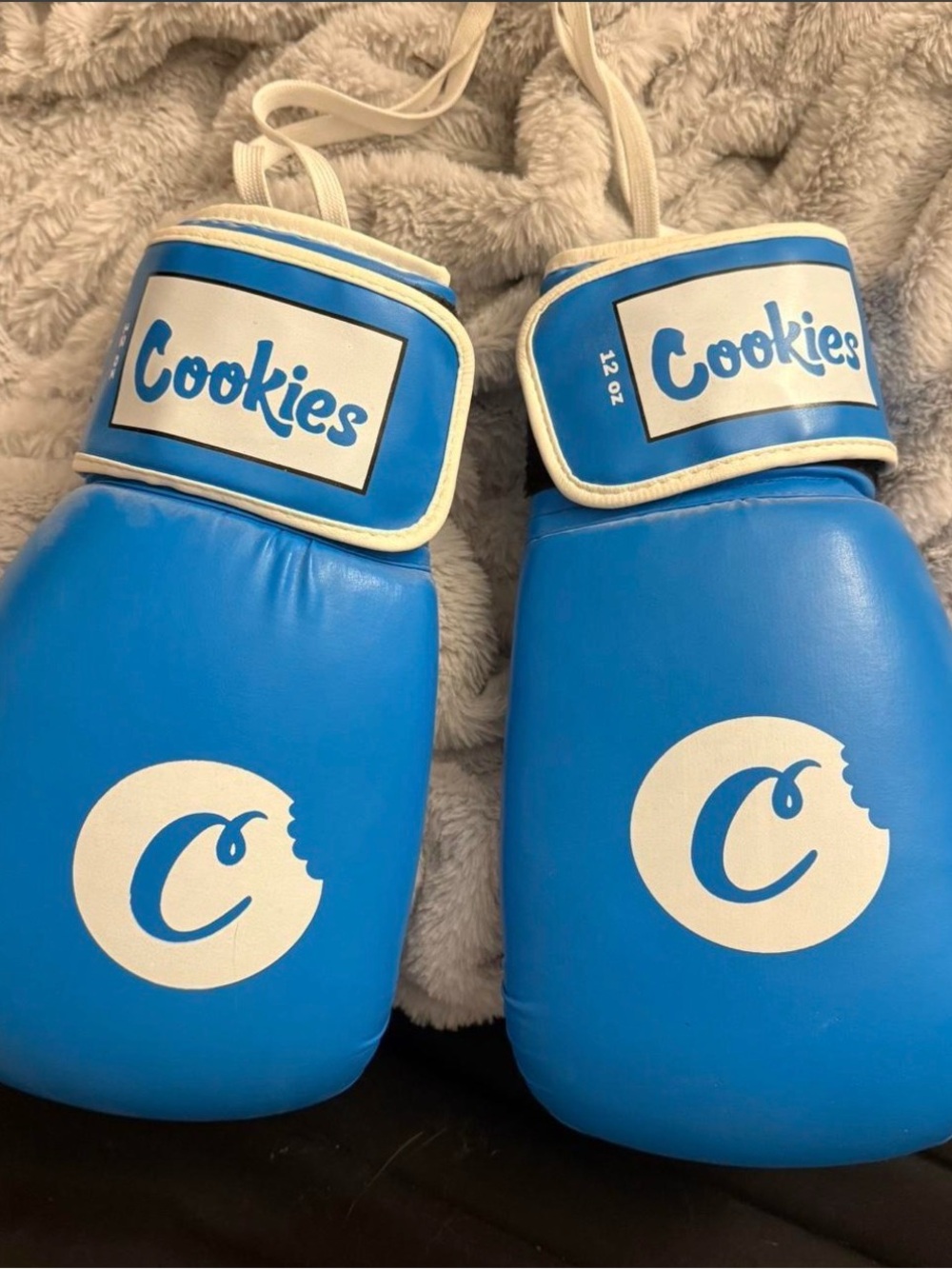 Cookies Men's Blue Boxing Gloves with White Logo